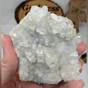Natural diamond apophyllite crystal